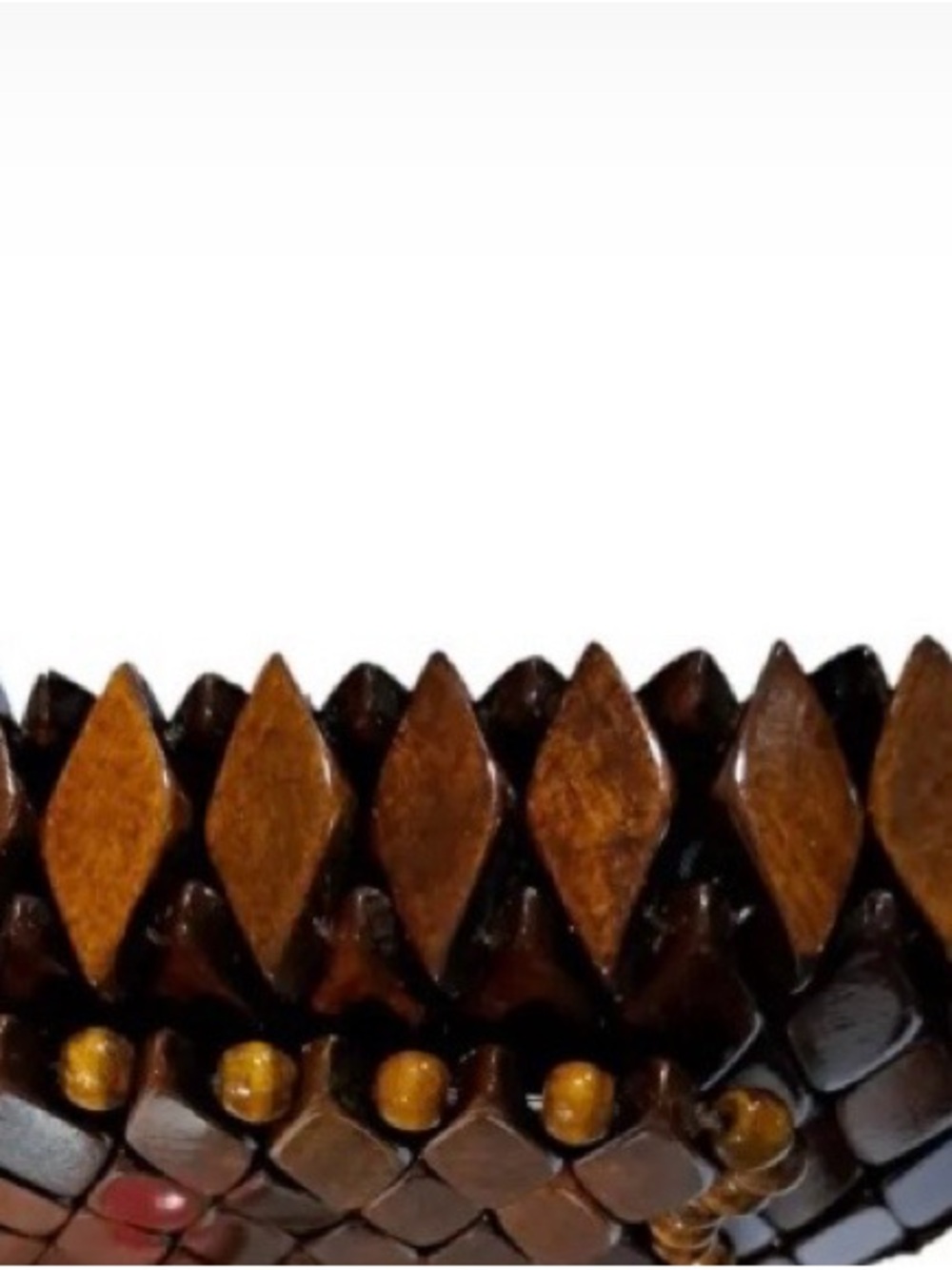 Vintage W&M Walderi Brasil Wood Bead Clutch Bag - Picture 5 of 5